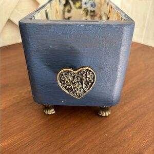Blue Decorative Box with Heart Accent